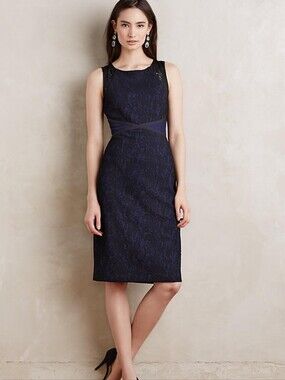 Anthropologie Moulinette Soeurs Navy and Black Dress - Size 00